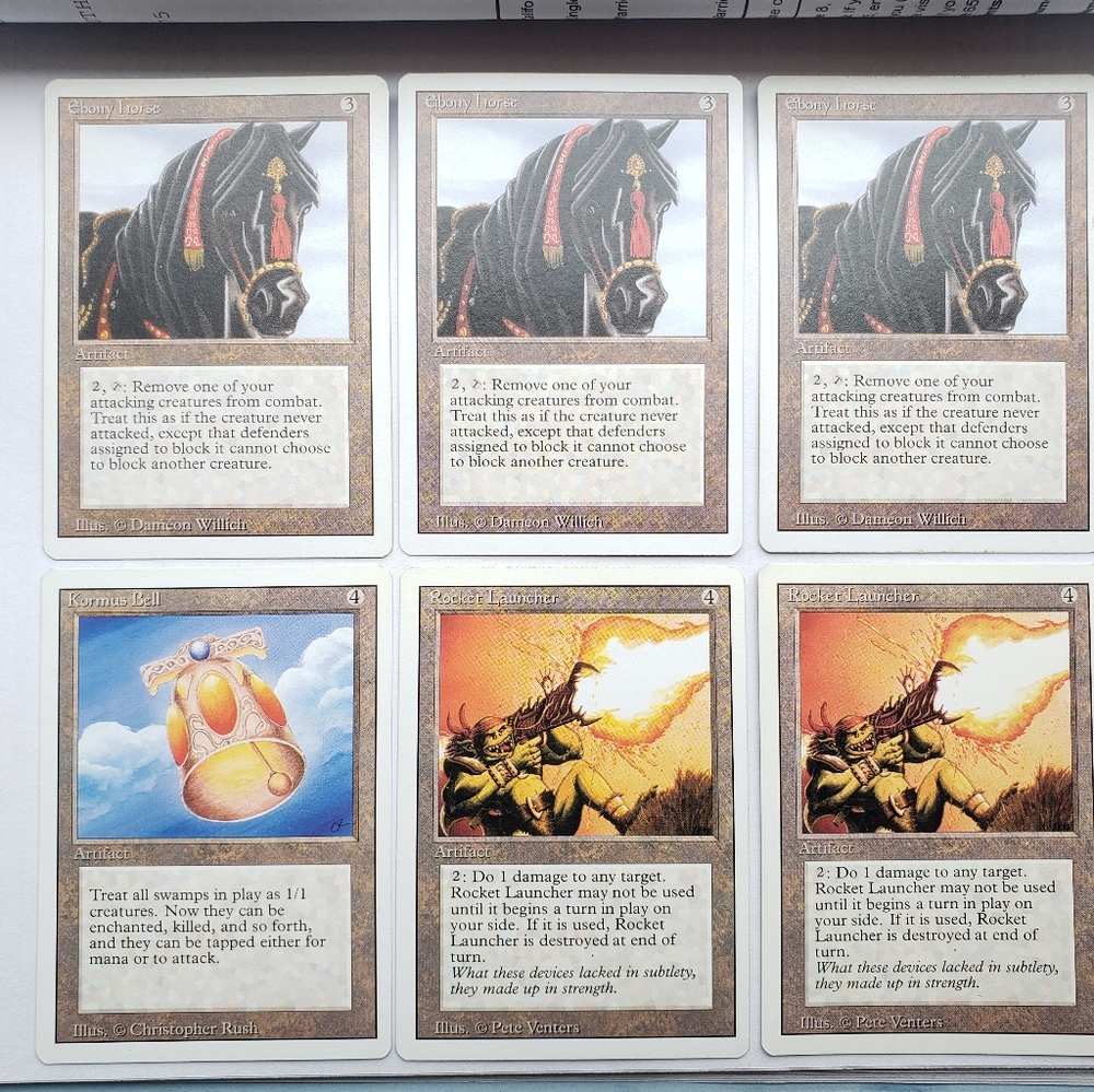 REVISED MTG Magic The Gathering 1994 Kormus Bell Ebony Horse Ect Excellent Cond.